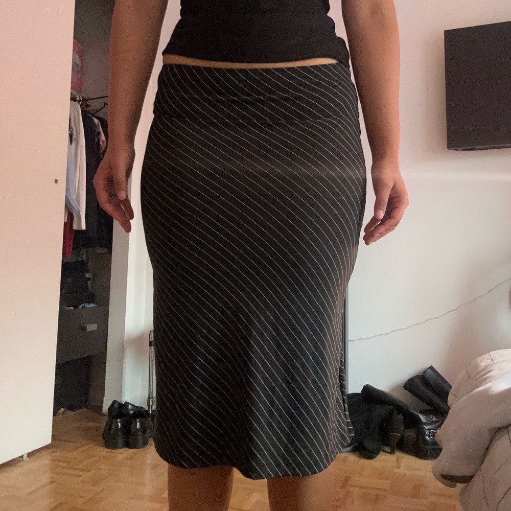 Elegant Black Striped Skirt